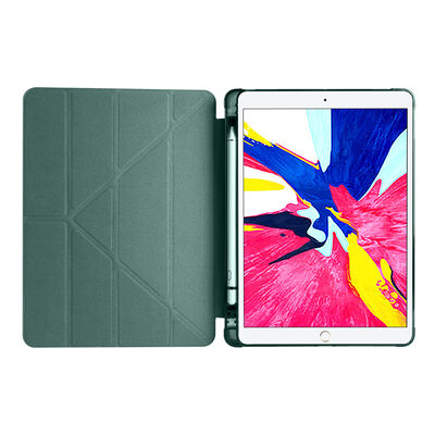 Apple iPad 10.2 2021 (9.Nesil) Kılıf Zore Tri Folding Kalem Bölmeli Standlı Kılıf - 3