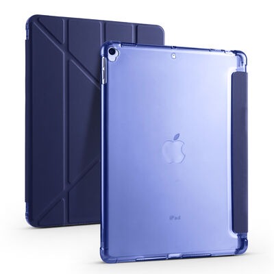 Apple iPad 10.2 2021 (9.Nesil) Kılıf Zore Tri Folding Kalem Bölmeli Standlı Kılıf - 7