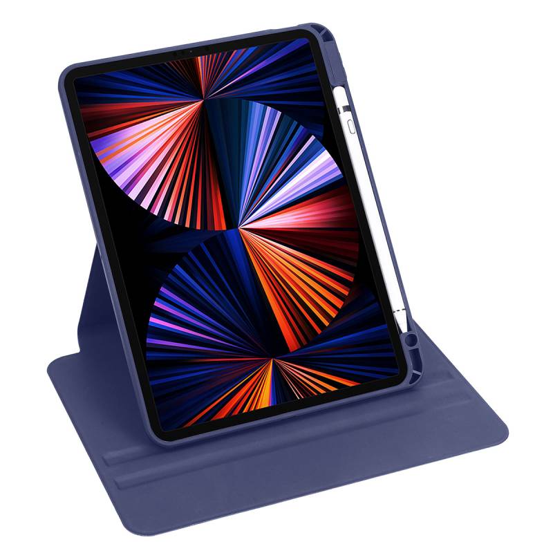 Apple iPad 10.2 (8.Nesil) Kılıf Zore Termik Kalem Bölmeli Dönebilen Standlı Kılıf - 4
