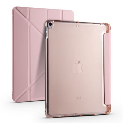 Apple iPad 10.2 (8.Nesil) Kılıf Zore Tri Folding Kalem Bölmeli Standlı Kılıf - 8