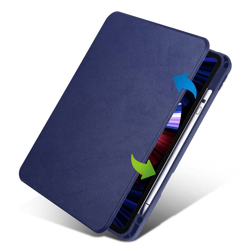 Apple iPad 10.2 (8th Generation) Case Zore Termik Pencil Case with Rotatable Stand - 2