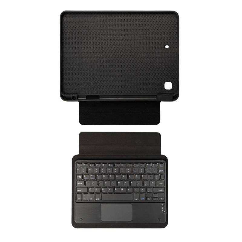 Apple iPad 10.2 (8th Generation) Zore Border Keyboard Bluetooth Connection with Stand and Keyboard Tablet Case - 5