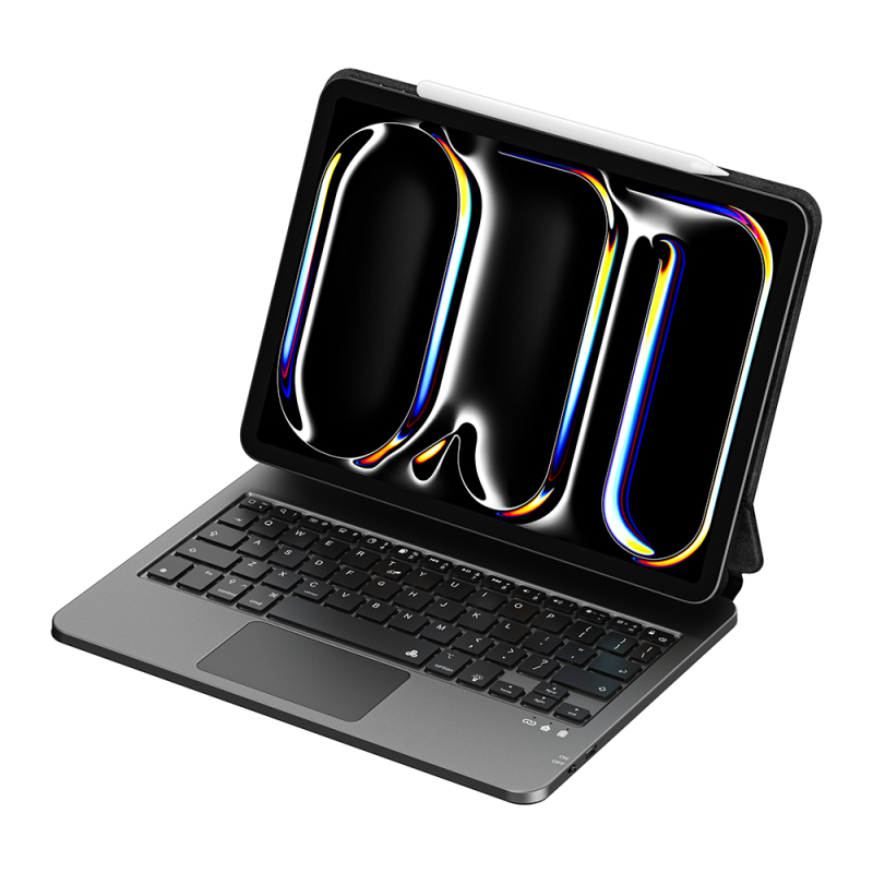 Apple iPad 10.9 2022 (10.Nesil) Wiwu MK-003 Gizli Kalem Bölmeli Klavyeli Standlı Kılıf - 8
