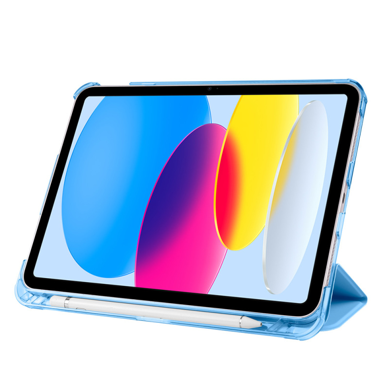 Apple iPad 10.9 2022 (10th Generation) Zore Smart Cover 1-1 Case with Pen Compartment Stand - 40