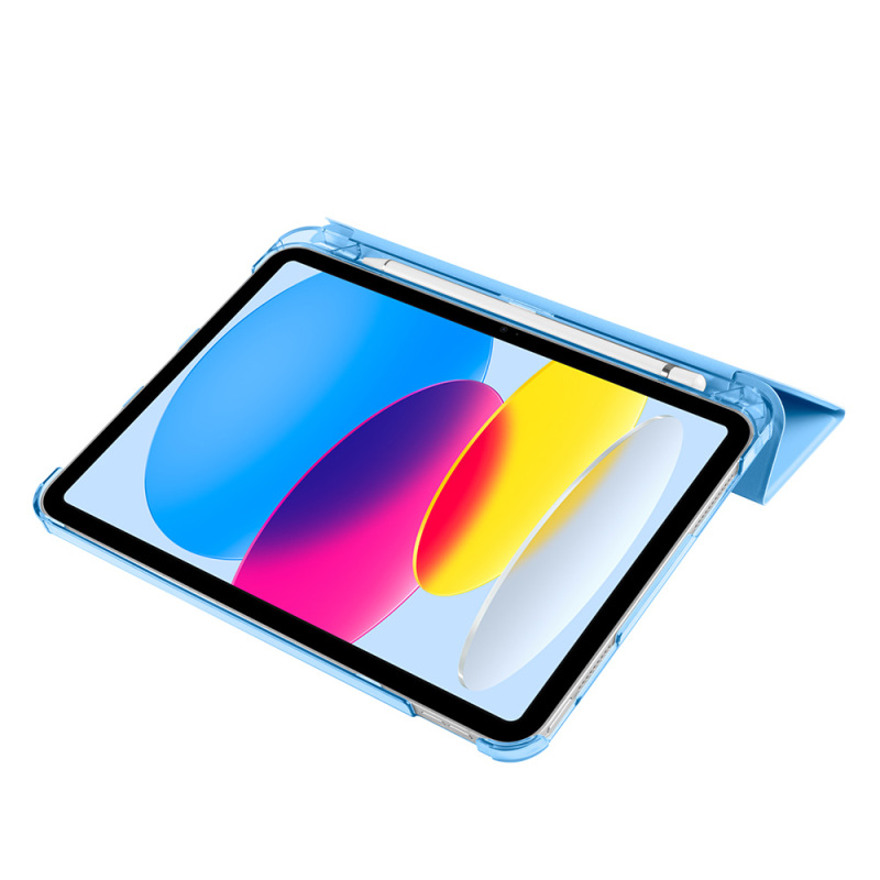 Apple iPad 10.9 2022 (10th Generation) Zore Smart Cover 1-1 Case with Pen Compartment Stand - 47