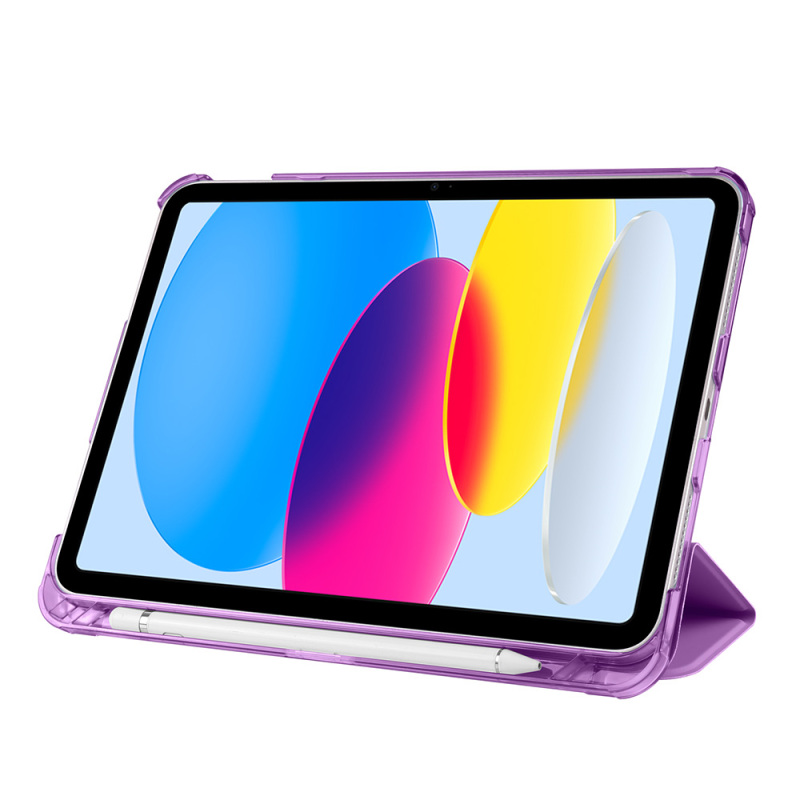 Apple iPad 10.9 2022 (10th Generation) Zore Smart Cover 1-1 Case with Pen Compartment Stand - 38