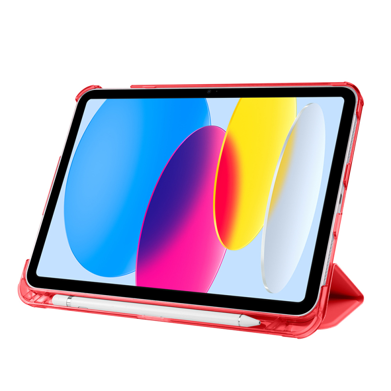 Apple iPad 10.9 2022 (10th Generation) Zore Smart Cover 1-1 Case with Pen Compartment Stand - 37