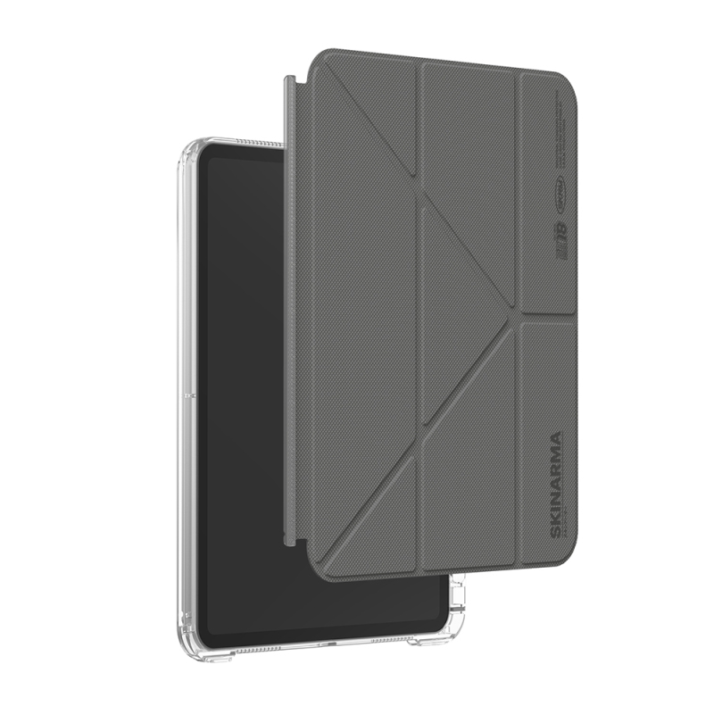 Apple iPad 11.Nesil 2025 Kılıf Skinarma Kalemlikli Arkası Şeffaf Standlı Magnetik Zeta Kılıf - 7