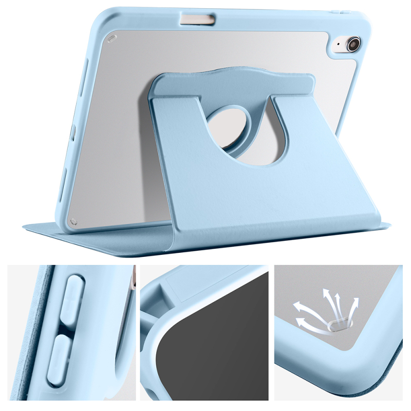 Apple iPad 11.Nesil 2025 Kılıf Zore Termik Kalem Bölmeli Dönebilen Standlı Kılıf - 25