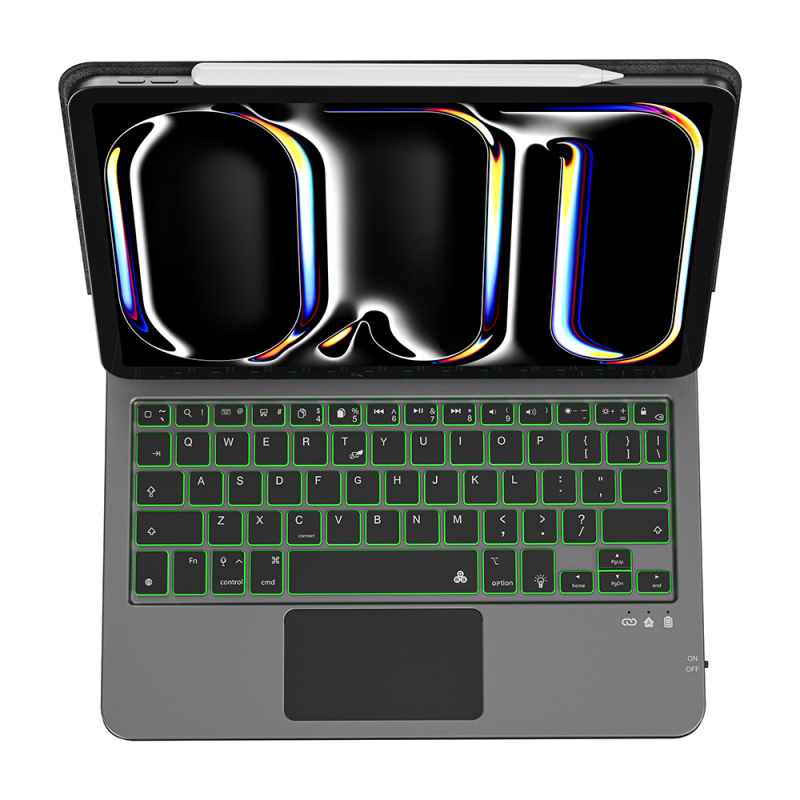Apple iPad 11.Nesil 2025 Wiwu MK-003 Gizli Kalem Bölmeli Klavyeli Standlı Kılıf - 3