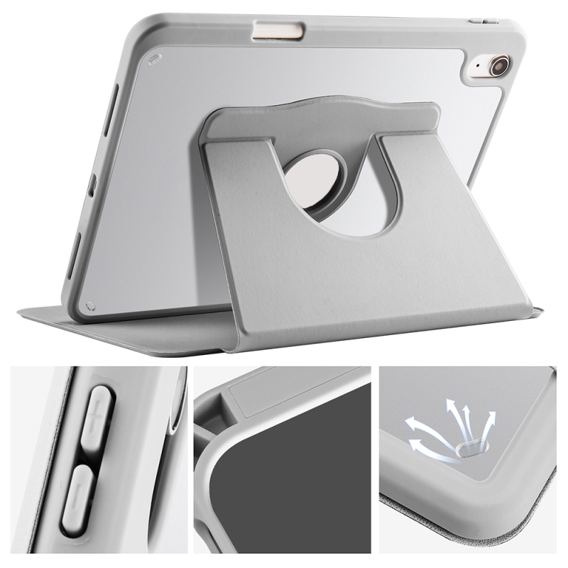 Apple iPad 11th Generation 2025 Case Zore Thermal Pen Compartment Rotating Stand Case - 43