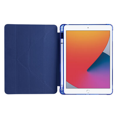 Apple iPad 9.7 2017 (5.Nesil) Kılıf Zore Tri Folding Kalem Bölmeli Standlı Kılıf - 3