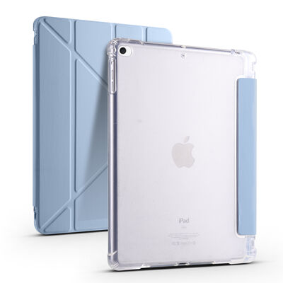 Apple iPad 9.7 2017 (5.Nesil) Kılıf Zore Tri Folding Kalem Bölmeli Standlı Kılıf - 10