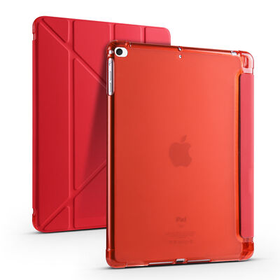 Apple iPad 9.7 2018 (6.Nesil) Kılıf Zore Tri Folding Kalem Bölmeli Standlı Kılıf - 7