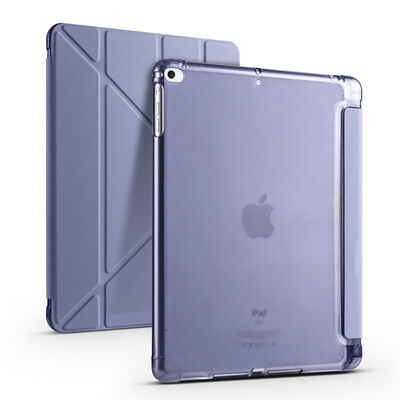 Apple iPad 9.7 2018 (6.Generation) Case Zore Tri Folding Smart With Pen Stand Case - 1