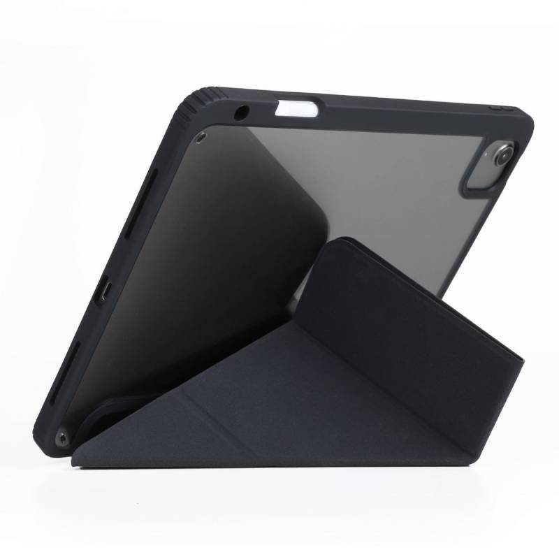Apple iPad Air 10.9 2020 (4.Nesil) Kılıf SkinArma 360 Tam Koruma Airbagli Arkası Şeffaf Standlı Shingoki Kılıf - 4