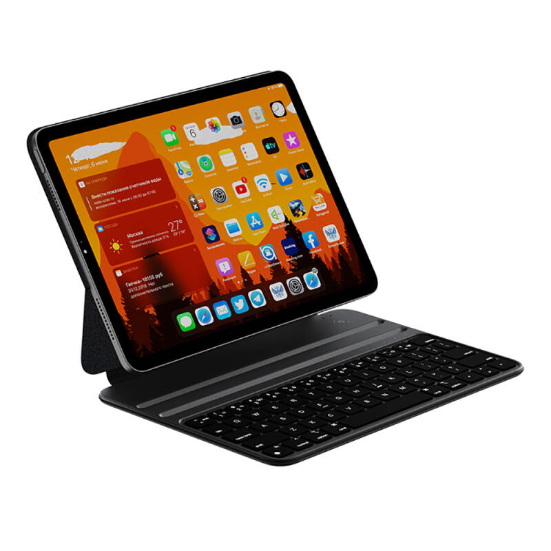 Apple iPad Air 10.9 2020 (4.Nesil) Wiwu F16 Klavyeli Standlı Magnetik Kılıf - 1