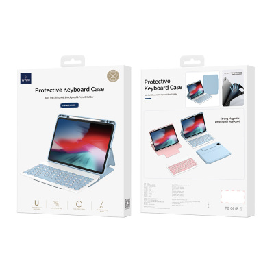 Apple iPad Air 10.9 2020 (4.Nesil) Wiwu Protective Gizli Kalem Bölmeli Klavyeli Kılıf - 8