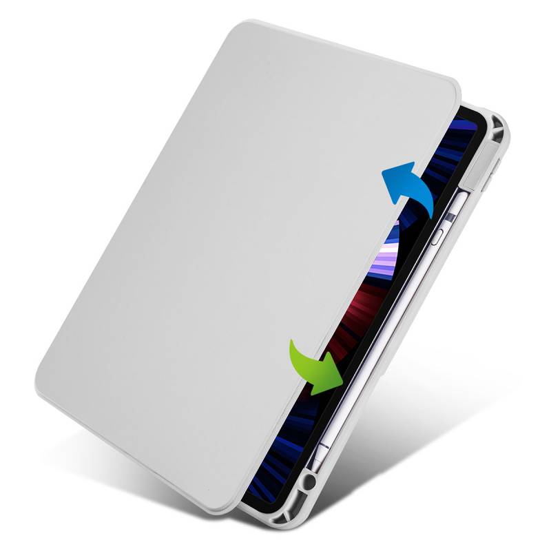 Apple iPad Air 10.9 2022 (5.Nesil) Kılıf Zore Termik Kalem Bölmeli Dönebilen Standlı Kılıf - 2