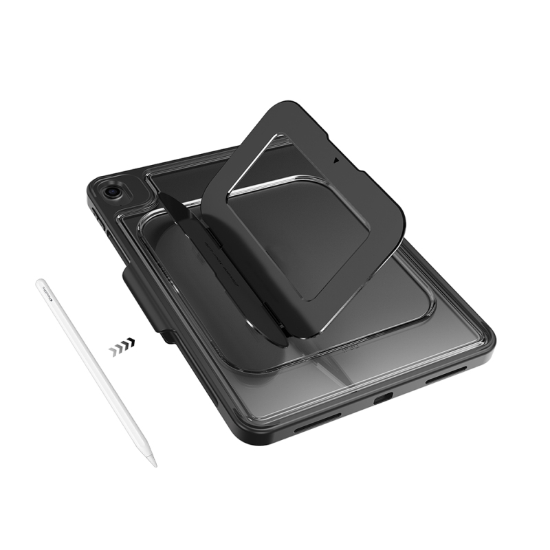 Apple iPad Air 10.9 2022 (5.Nesil) Mutural AlloyKick Serisi Kalem Bölmeli Alüminyum Standlı Tablet Kılıfı - 4