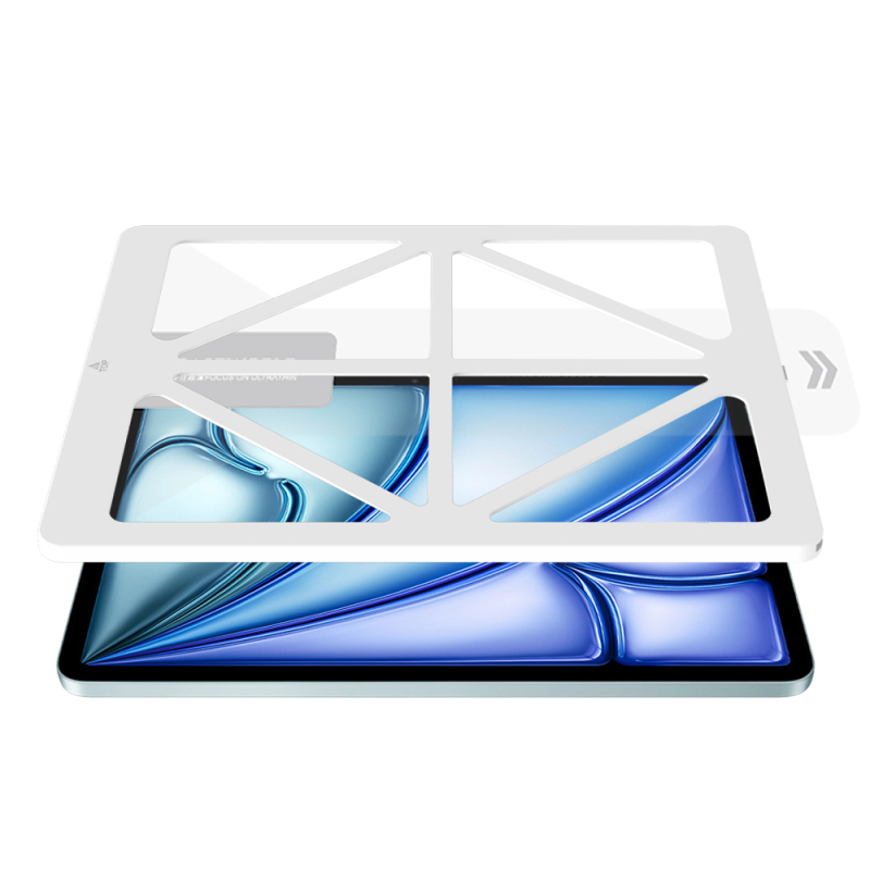 Apple iPad Air 11 2024 CaseWorld Steel Shield Serisi Temperli Cam Ekran Koruyucu + Uygulama Aparatı - 5