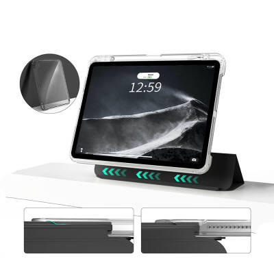 ​Apple iPad Air 11 2024 Kılıf Magnetik Ayrılabilen Airbagli Zore Sliding Tablet Kılıfı - 16