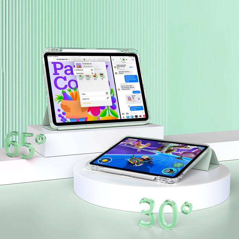​Apple iPad Air 11 2024 Kılıf Magnetik Ayrılabilen Airbagli Zore Sliding Tablet Kılıfı - 18