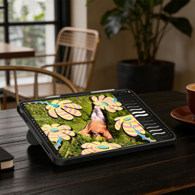 Apple iPad Air 11 2024 Mutural AlloyKick Serisi Kalem Bölmeli Alüminyum Standlı Tablet Kılıfı - 9