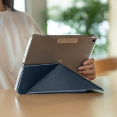 Apple iPad Air 11 2025 M3 Raptic Clear Folio Airbagli Şeffaf Kapaklı Katlanabilir Standlı Kılıf - 9