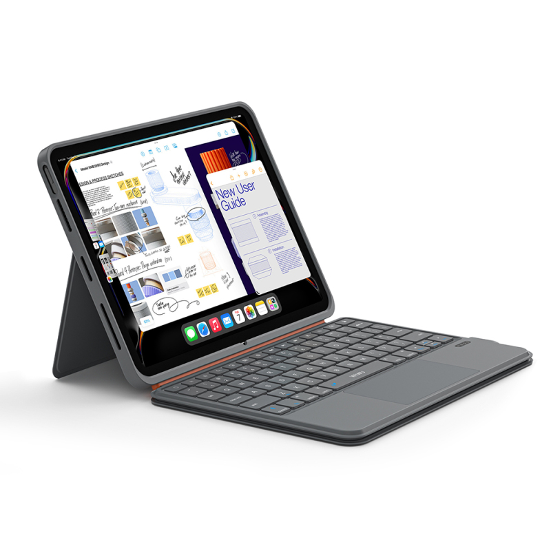 Apple iPad Air 11 2025 M3 Wiwu MK-005 Combo 3in1 Kalem Bölmeli Klavyeli Standlı Kılıf - 9