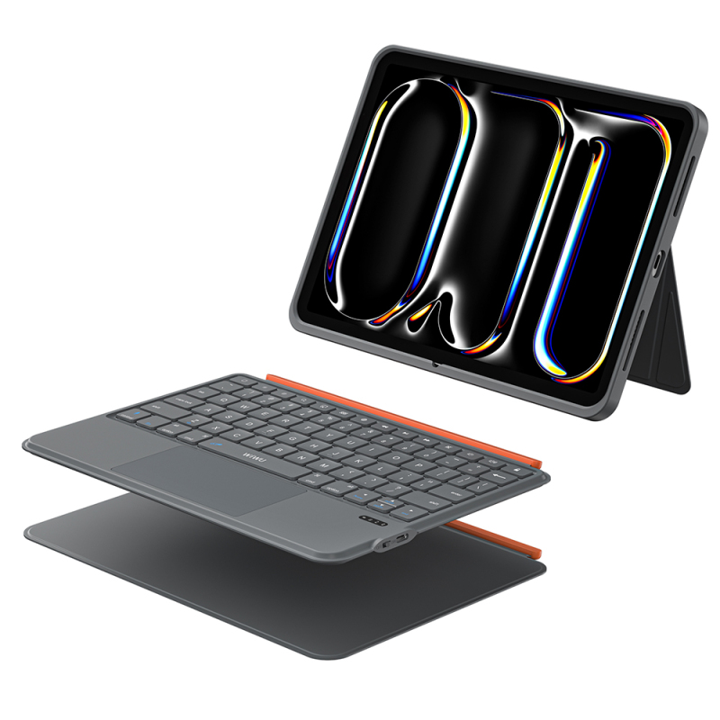 Apple iPad Air 11 2025 M3 Wiwu MK-005 Combo 3in1 Kalem Bölmeli Klavyeli Standlı Kılıf - 1