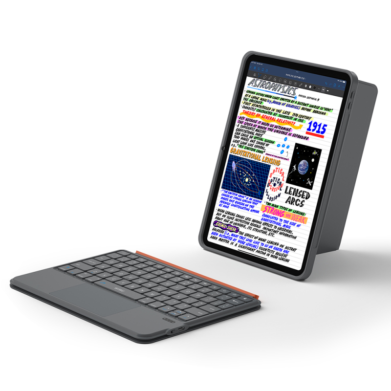 Apple iPad Air 11 2025 M3 Wiwu MK-005 Combo 3in1 Kalem Bölmeli Klavyeli Standlı Kılıf - 4