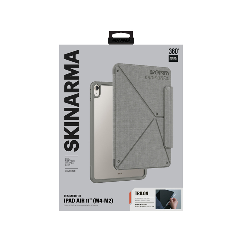 Apple iPad Air 11 2026 M4 Case Skinarma Textured Design Magnetic Trilon Case with Pen Holder and Stand - 6