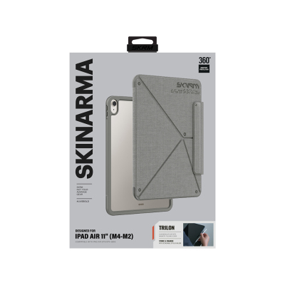 Apple iPad Air 11 2026 M4 Kılıf Skinarma Kalemlikli Dokulu Tasarım Standlı Magnetik Trilon Kılıf - 6