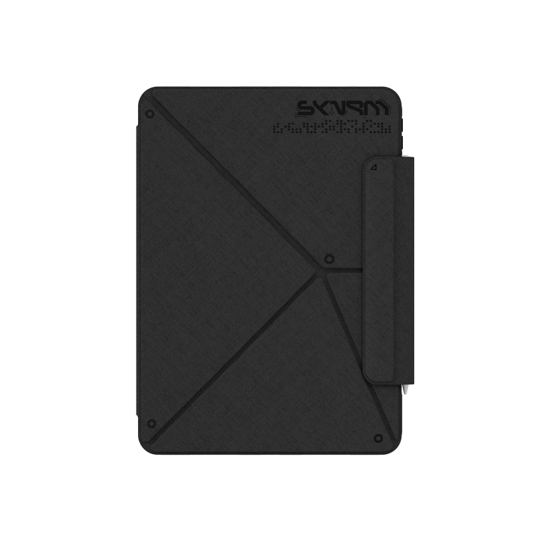 Apple iPad Air 11 2026 M4 Kılıf Skinarma Kalemlikli Dokulu Tasarım Standlı Magnetik Trilon Kılıf - 9