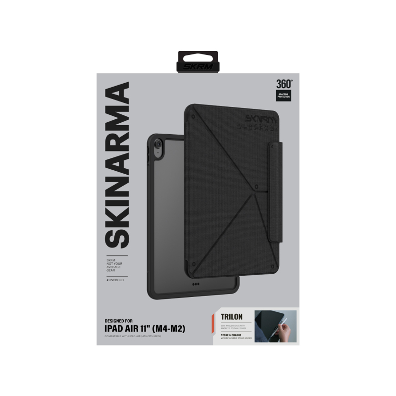 Apple iPad Air 11 2026 M4 Kılıf Skinarma Kalemlikli Dokulu Tasarım Standlı Magnetik Trilon Kılıf - 15