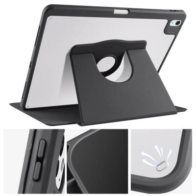 Apple iPad Air 13 2025 M3 Case Zore Thermal Pen Compartment Rotatable Stand Case - 17