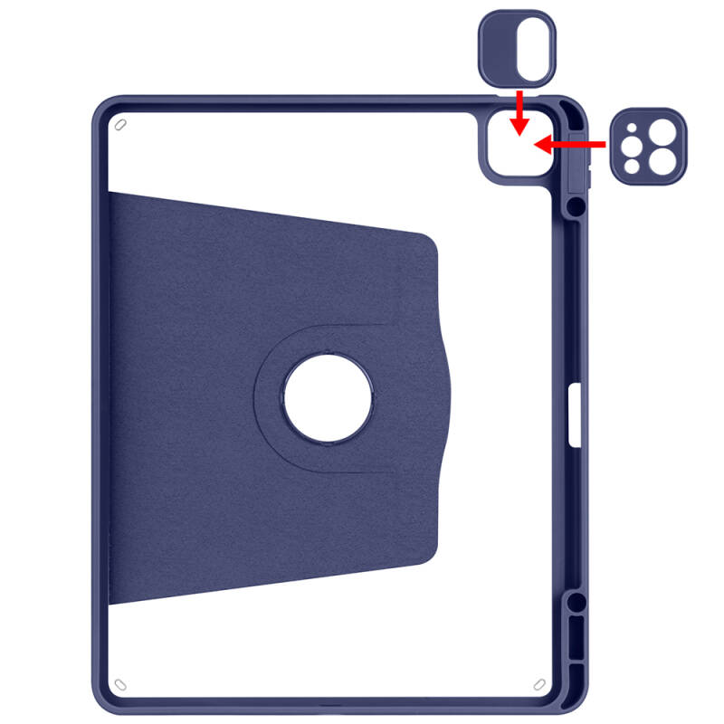 Apple iPad Air 13 2025 M3 Case Zore Thermal Pen Compartment Rotatable Stand Case - 12