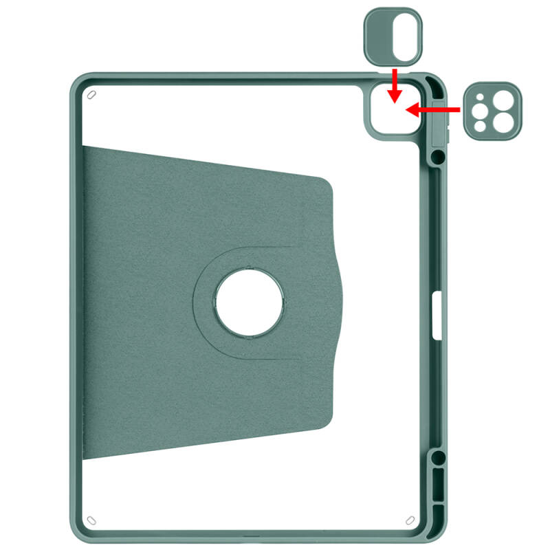 Apple iPad Air 13 2025 M3 Case Zore Thermal Pen Compartment Rotatable Stand Case - 13