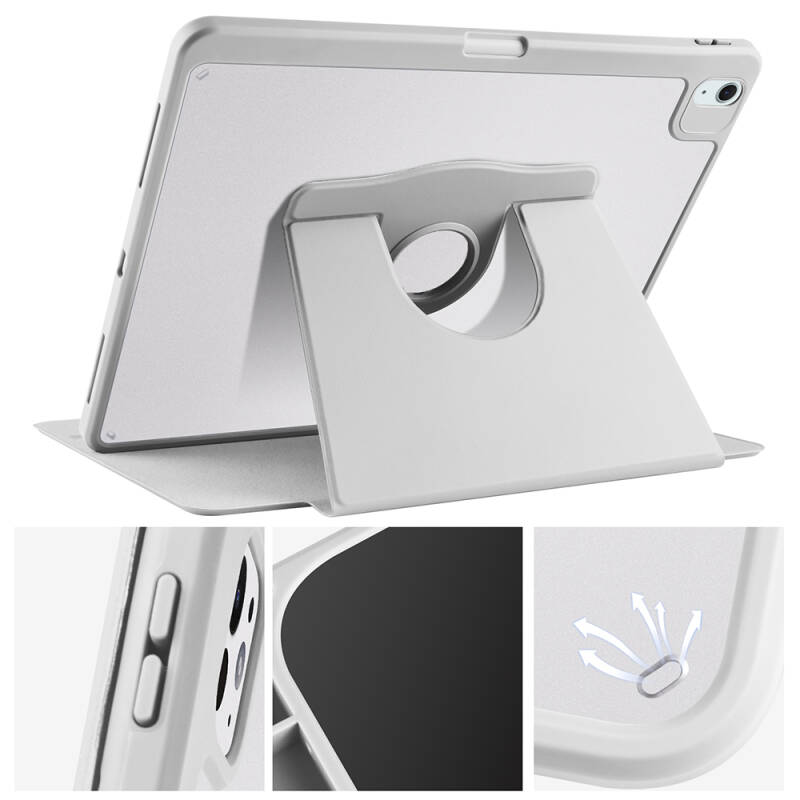 Apple iPad Air 13 2025 M3 Kılıf Zore Termik Kalem Bölmeli Dönebilen Standlı Kılıf - 15
