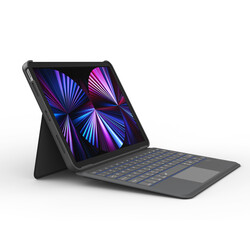 Apple iPad Pro 10.5 (7.Nesil) Wiwu Combo Led Işıklı Magnetik Standlı Klavyeli Kılıf - 6