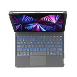 Apple iPad Pro 11 2020 (2.Generation) Wiwu Combo Led Lighted Magnetic Stand Keyboard Case - 5