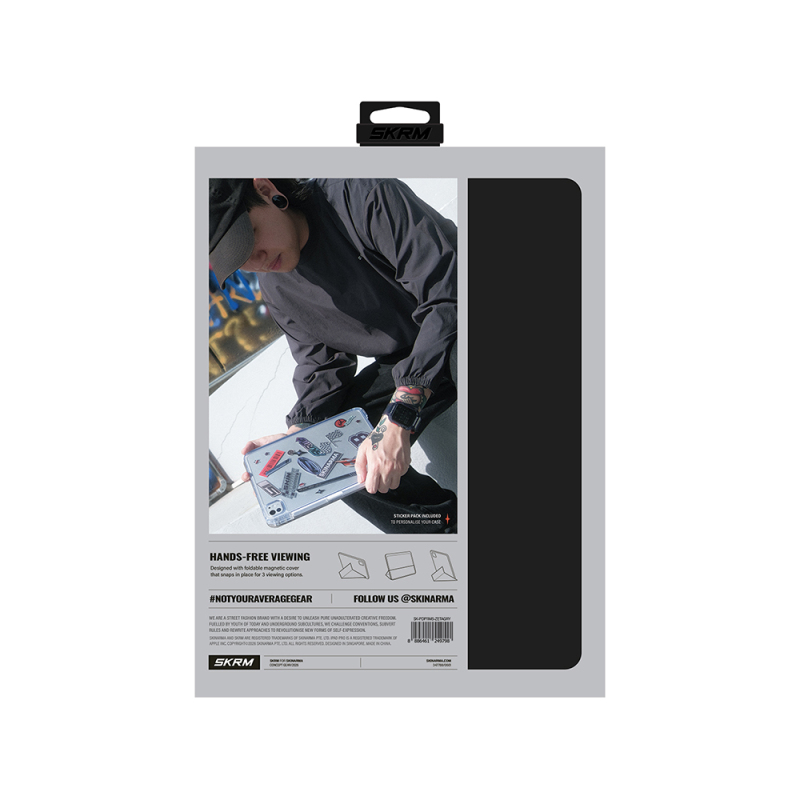Apple iPad Pro 11 2024 Kılıf Skinarma Kalemlikli Arkası Şeffaf Standlı Magnetik Zeta Kılıf - 8