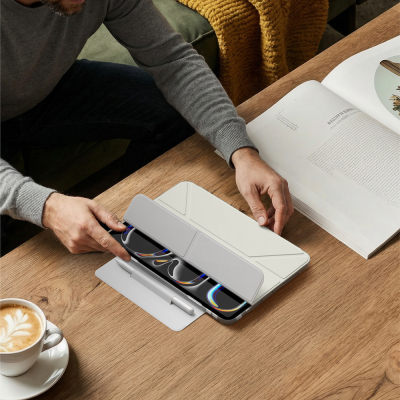Apple iPad Pro 11 2025 M5 Amazingthing Minimal Mag Katlanabilir Standlı Kalem Bölmeli Kılıf - 22