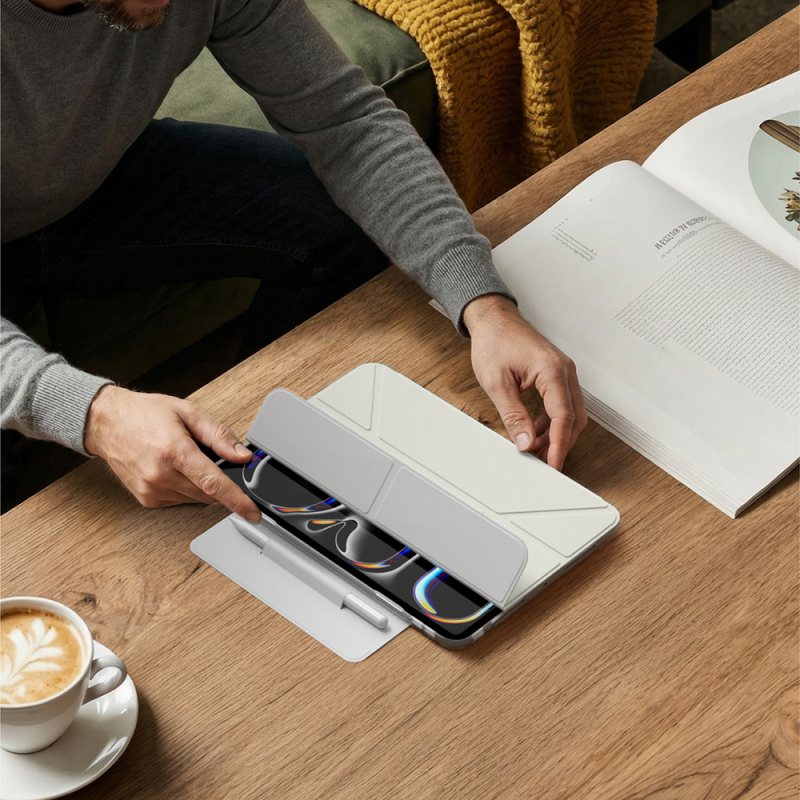 Apple iPad Pro 11 2025 M5 Amazingthing Minimal Mag Katlanabilir Standlı Kalem Bölmeli Kılıf - 22