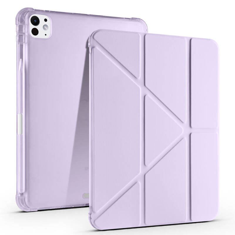 Apple iPad Pro 11 2025 M5 Case Zore Tri Folding Stand Case Pencil Compartment - 9