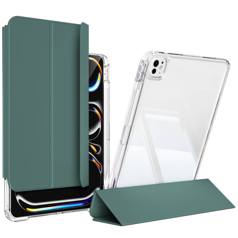 ​​​Apple iPad Pro 11 2025 M5 Kılıf Magnetik Ayrılabilen Airbagli Zore Sliding Tablet Kılıfı - 4