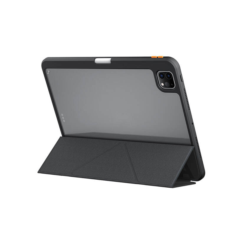 Apple iPad Pro 11 2025 M5 Kılıf SkinArma Kabartma Baskı Tasarımlı 360 Tam Koruma Arkası Şeffaf Standlı Gamma Kılıf - 12