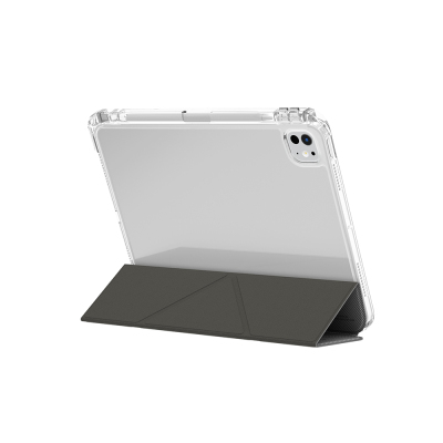 Apple iPad Pro 11 2025 M5 Kılıf Skinarma Kalemlikli Arkası Şeffaf Standlı Magnetik Zeta Kılıf - 5