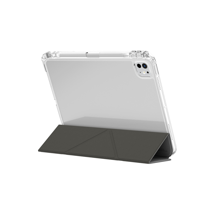Apple iPad Pro 11 2025 M5 Kılıf Skinarma Kalemlikli Arkası Şeffaf Standlı Magnetik Zeta Kılıf - 5